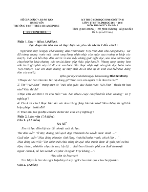 Kỳ thi chọn học sinh giỏi tỉnh lớp 11 THPT năm học 2014 - 2015 môn thi Ngữ văn đề 42 - Trường THPT Triệu Quang Phục